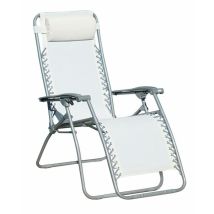 Poltrona mare Versilia ecru – ferro grigio – pieghevole – diametro tubo 22 mm – textilene 600 – Moia Spa