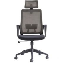 Nice House - Poltrona da ufficio girevole West Coast con braccioli fissi - Tessuto Grigio scuro