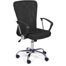 Bizzotto – poltrona da ufficio Brisbane nera – altezza seduta 47/57 cm, base in acciaio cromato – 5710239