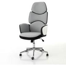 Oresteluchetta - Poltrona da ufficio in tessuto grigia cm H.119/129 x L.64 x P.69
