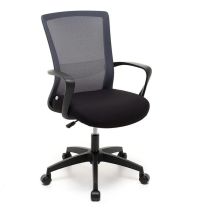 Poltrona da ufficio Lotus grigia – 8032523176360 – Sedia direzionale con braccioli, base a 5 razze in nylon, dimensioni 58x62x98 cm – Myoffice