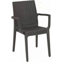 Aretha AR013 Rattan Espresso Dafne Decor Plastic Armchair