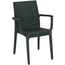 Poltrona Dafne in polipropilene effetto rattan – Impilabile – Antracite, Marrone, Bianco, Tortora – Mobili da giardino
