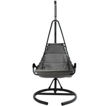Poltrona dondolo da esterno sospesa Eurogarden in metallo color antracite, 90/80x102x195 cm