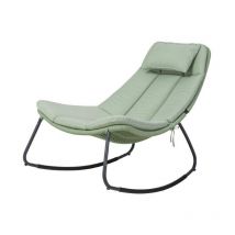 Poltrona a dondolo Dalia in acciaio galvanizzato e corda colore verde salvia