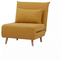 Bighouse It - poltrona letto 'dream' in tessuto color senape, 82x90x84 cm