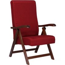 Liberoshopping - Poltrona miami in faggio con imbottitura relax reclinabile 4 posizioni bordeaux