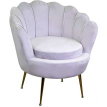 Vacchetti - Poltrona en velours tulipe gris 73x72x77cm