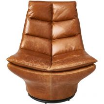 Signature - Poltrona girevole in pelle L86 cm - achille