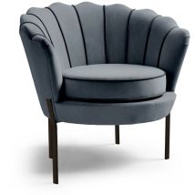 Arredamento1 - Poltrona Houston 1292, Grigio, 75x73x73cm, Arazzo, Metallo, Gambe: Metallo, 0