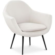 Privatefloor - Poltrona con Braccioli - Rivestita in Tessuto Bouclé - Eila