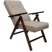 Cosedacasa - Poltrona in Legno Sedia sdraio Imbottita beige Schienale Reclinabile tessuto Made in Italy Seduta Regolabile Ergonomica robusta