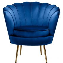 Habitat Et Jardin - Poltrona in velluto 'Floria' - 70 x 73 x 76 cm - Blu