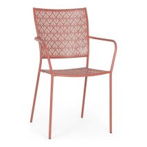 Bizzotto - Chaise d'extérieur empilable Lizette Bitter avec accoudoirs