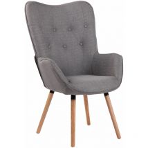 Poltrona lounge Ashford in tessuto grigio natura