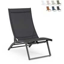 Poltrona Lounge Reclinabile in Alluminio (2 Pezzi) - taylor - Colore: Nero