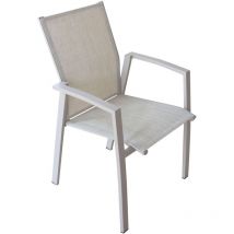 Poltrona maili impilabile in alluminio 57 x 61 x H89 cm colore tortora