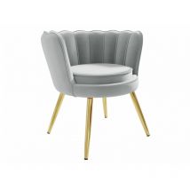 Mobilier1 - Poltrona Comfivo 319, Grigio + D'oro, 75x76x72cm, Arazzo, Gambe: Metallo, 0