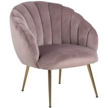 Arredamento1 - Poltrona Oakland 425, Rosa Dusty, 81x76x76cm, Arazzo, Gambe: Metallo, 0