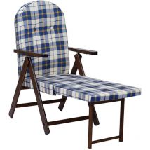 Liberoshopping - Poltrona poggiapiedi reclinabile in legno e tessuto Blu - amalfi