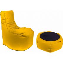 Poltrona Pouf e Tavolino in Acrilico Pomodone Giallo
