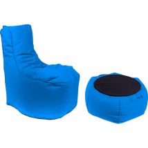 Poltrona Pouf E Tavolino In Acrilico Pomodone Royal Blu