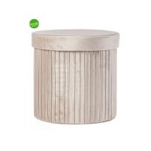 Bizzotto - Pouf contenitore Jocelyn to velluto beige