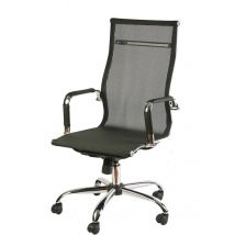 Tosini - Poltrona Presidenziale da Ufficio Nera in Tessuto Traspirante Hc 9817H