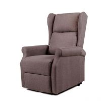 poltrona con recliner elettrico bellahome "berg" tessuto marrone, 72,5x94x109 cm