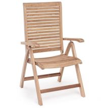 Bizzotto - Fauteuil Inclinable Maryland - bz, Bois Teck (Classe a), Production Mécanique, Ferrures en Acier Galvanisé, Dossier Inclinable (5