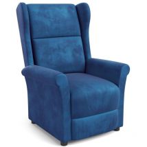 Arredamento1 - Poltrona regolabile Houston 878, Blu scuro, 83x75x92cm, Arazzo