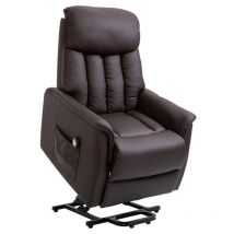 Poltrona relax alzapersone con telecomando reclinabile con poggiapiedi marrone