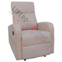 Poltrona relax manuale reclinabile FORTUNA con tessuto in microfibra BEIGE