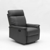 Le Roi Du Relax - Poltrona Relax Reclinabile con Poggiapiedi in Similpelle Design Aurora Colore: Grigio