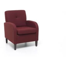 Poltrona relax River in tessuto rosso – 64x66x82 cm – Poliuretano espanso, Legno di abete – Facile da assemblare