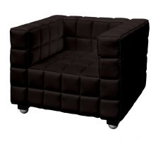 Bricozone - Poltrona Roma Divano in Ecopelle Moderno Elegante, Casa Ufficio Soggiorno Studio Salotto, 90 x 75 x 72 cm, Ecopelle Testa di Moro