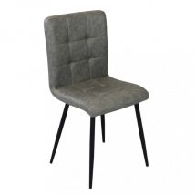 Magazzini Cosma - Sedia da interno sala da pranzo con struttura in metallo e seduta larga rivestita in ecopelle Ginter - Black
