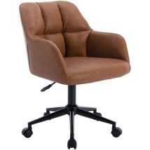 Wahson Office Chairs - Sedia da Scrivania Girevole Sedia da Ufficio Imbottita con Rotelle Regolabile in Altezza per Studio, Ecopelle, Marrone