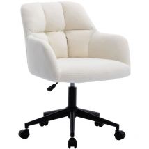 Wahson Office Chairs - Sedia da Scrivania Girevole Sedia da Ufficio Imbottita con Rotelle Regolabile in Altezza per Studio, Velluto, Bianco