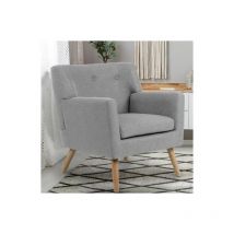 Idmarket - Poltrona scandinava in tessuto grigio chiazzato liv