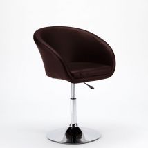 Poltrona Sgabello Girevole in similpelle Austin Design Moderno Colore: Marrone