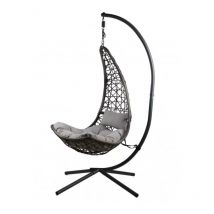 Poltrona sospesa Ursula con cuscino grigio