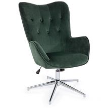 Iperbriko - Poltrona verte en velours style design - 69x70x105/117 cm