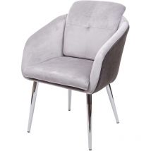 HHG - non utilizzato] Poltroncina lounge sala pranzo moderno 555 velluto ecopelle grigio