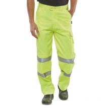 Beeswift Polycotton High Visibility Trousers Saturn Yellow 48T - PCTENSY48T