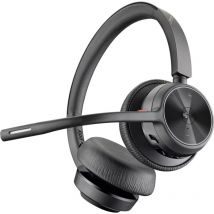 Poly - Voyager 4320 UC Wireless Headset (Plantronics) - Headset mit Bügelmikrofon - Anschluss an PC/Mac mit the Bluetooth USB-C Adapter und an