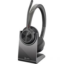Poly Voyager 4320-M Headset mit Microsoft Teams Zertifizierung + BT700 Dongle + Ladestation de