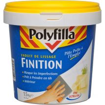 Polyfilla - Enduit de Lissage Finition - Masque les imperfections - Fini ultra fin - Pâte 1,5 Kg