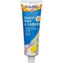 Polyfilla - Enduit Gras à Laquer - Finition miroir avant peinture brillante ou laque - Intérieur et Extérieur - Pâte tube 125ml