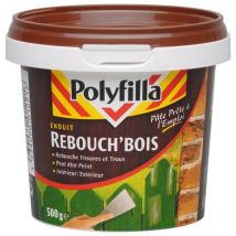Polyfilla - Enduit Rebouche Bois pour fissures et trous - grande dureté - Intérieur et Extérieur - rebouch'bois Pâte 500g